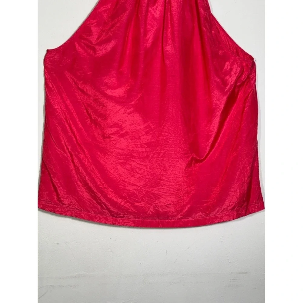 J.Crew Silk Blend Ruffle Neck Sleeveless‎ Blouse Pink Size L Coquette Balletcore